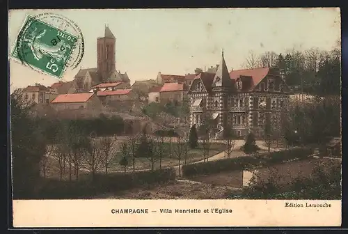 AK Champagne, Villa Henriette et l`Eglise
