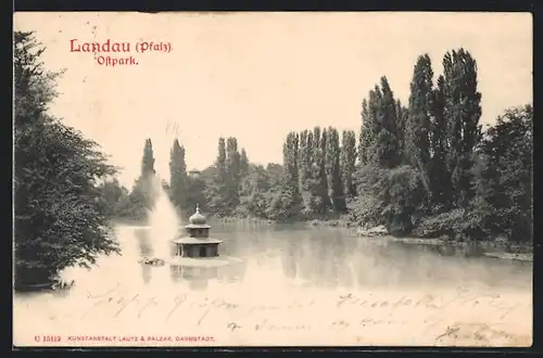 AK Landau i. Pfalz, Pagode im Ostpark