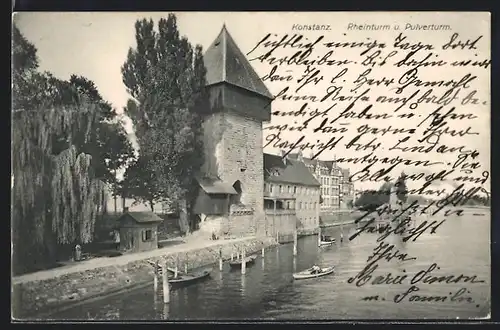 AK Konstanz, Rheinturm und Pulverturm