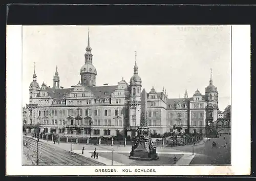 AK Dresden, Denkmal vor dem Kgl. Schloss