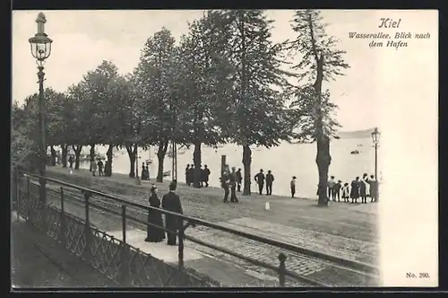 AK Kiel, Wasserallee, Blick nach dem Hafen