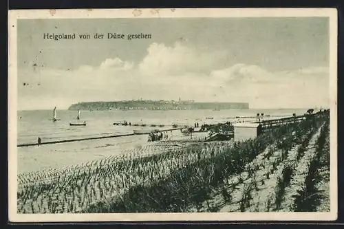 AK Helgoland, Panoramaansicht von der Düne aus