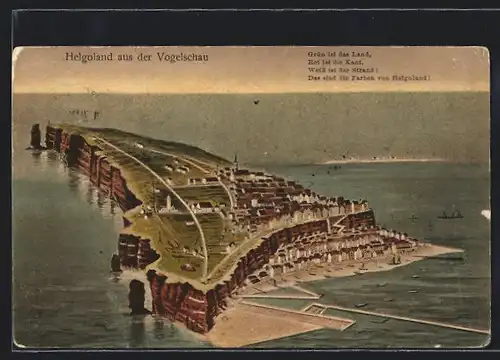 AK Helgoland, Generalansicht aus der Vogelschau