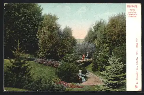 AK Hamburg, Partie aus dem Ohlsdorfer Friedhof