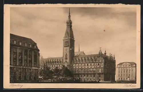 AK Hamburg, Blick auf das Rathaus