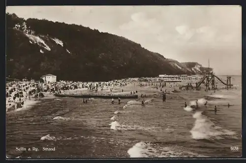 AK Sellin auf Rügen, Badegäste am Strand