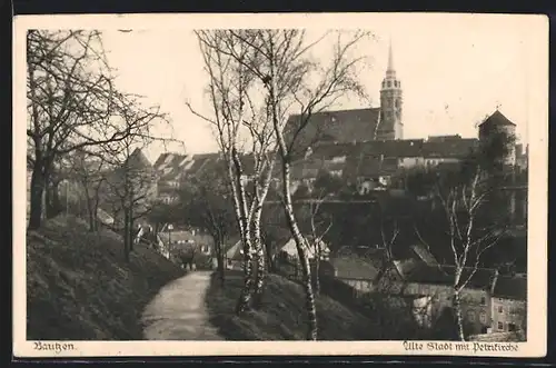 AK Bautzen, alte Stadt mit Petrikirche