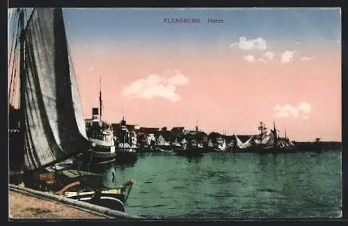AK Flensburg, Schiffe im Hafen