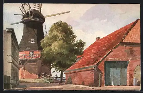 Künstler-AK Wilhelmshaven, die Banter-Mühle