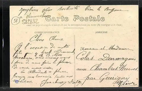 AK Dompierre-sur-Nièvre, Les Ponts, Strassenpartie an der Brücke