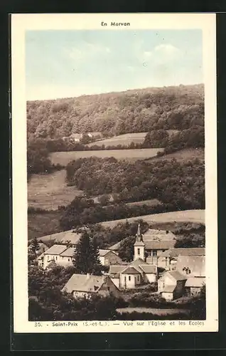 AK Saint-Prix, vue sur l'Eglise et les Ecoles