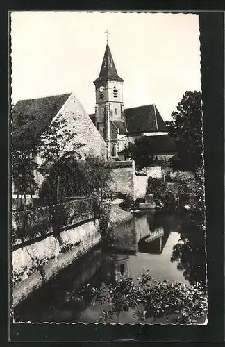 AK Brinon-sur-Beuvron, l'Eglise et le Beuvron