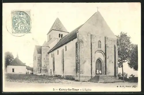 AK Cercy-la-Tour, L`Église, Blick auf die Kirche