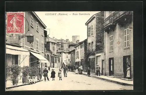 AK Chessy, Rue Centrale, Hotel de la Gare