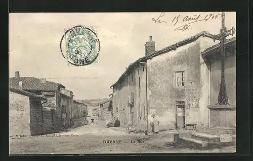 AK Duerne, La Rue, Croix et Maisons