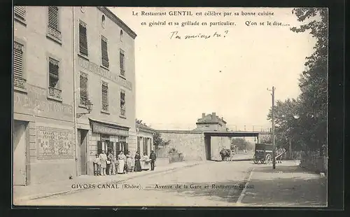 AK Givors Canal, Avenue de la Gare et le Restaurant Gentil