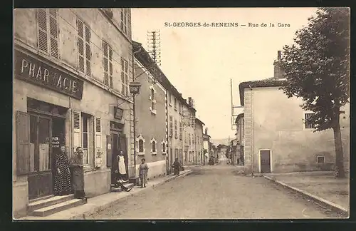AK Saint-Georges-de-Reneins, Rue de la Gare