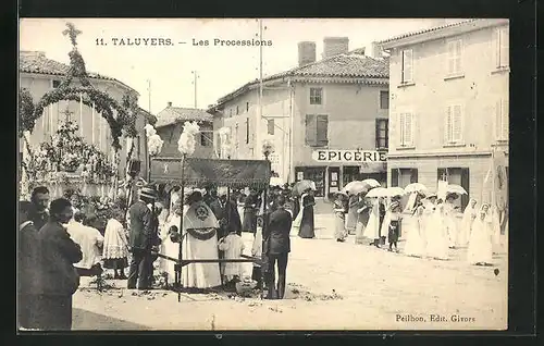 AK Taluyers, Les Processions, Religiöse Prozession