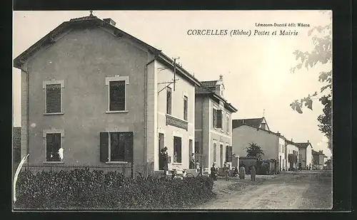 AK Corcelles, Postes et Mairie, Post und Rathaus