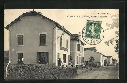 AK Corcelles, Postes et Mairie, Postamt und Rathaus