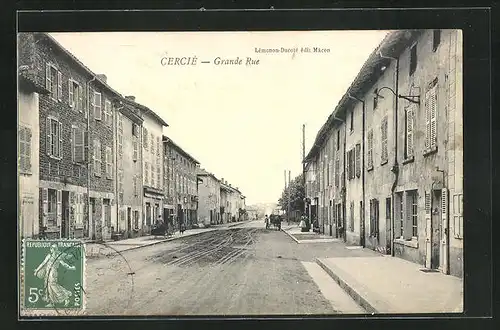 AK Cercié, Grande Rue, Strassenpartie im Ortskern