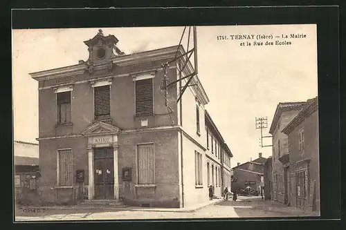 AK Ternay, La Mairie et la Rue des Ecoles
