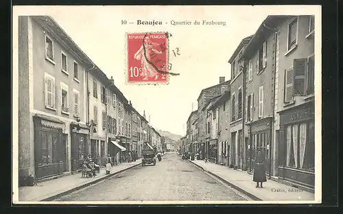 AK Beaujeu, Quartier du Faubourg
