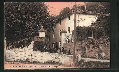 AK Fontaines-sur-Saone, Café de l`Ile Roy
