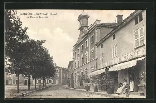 AK St-Andéol-le-Chateau, La Place et la Mairie