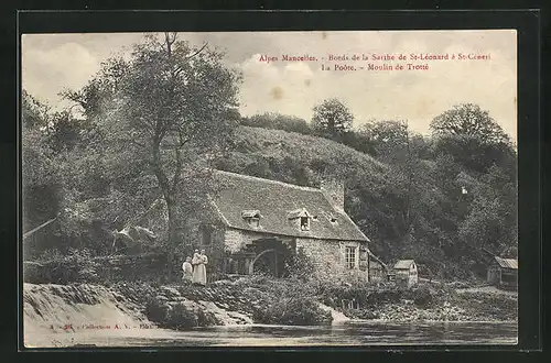 AK Alpes Mancelles, Bords de la Sarthe de St-Léonard, la Poote, Moulin de Trotté