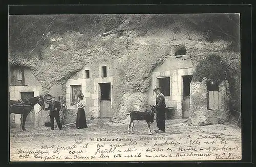 AK Chateau-du-Loir, Maison dans le roc