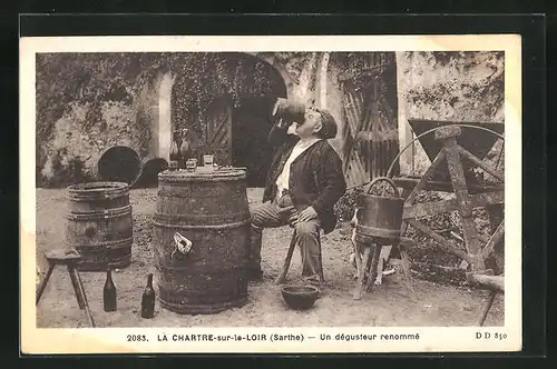 AK La Chartre-sur-le-Loir, un dégusteur renommé