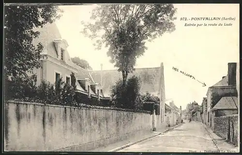 AK Pontvallain, Entrée par la route du Lude