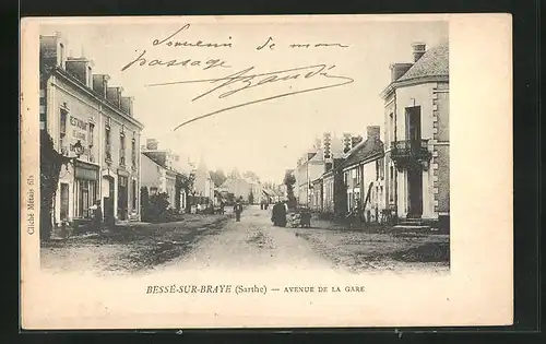 AK Bessé-sur-Braye, Avenue de la Gare