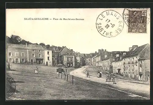 AK Sillé-le-Guillaume, Place du Marché-aux-Bestiaux