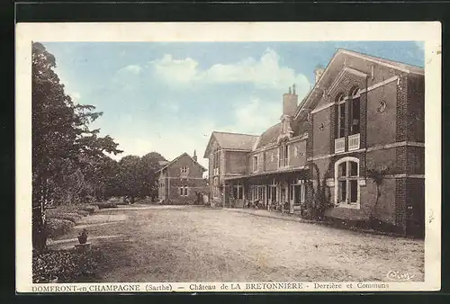 AK Domfront-en-Champagne, Château de la Bretonnière, Derrière et Communs