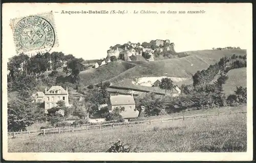 AK Arques-la-Bataille, Le Chateau, vu dans son ensemble