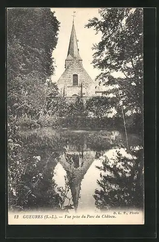 AK Gueures, Vue prise du Parc du Chateau
