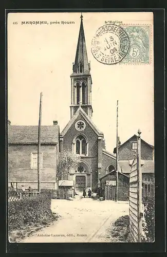 AK Maromme, L`Eglise, Kirche im Sonnenschein