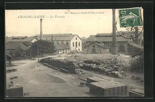 AK Chalon-sur-Saone, La Verrerie, Ansicht der Glas-Fabrik