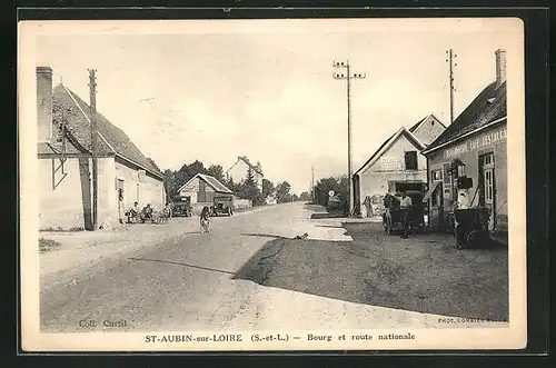 AK Saint-Aubin-sur-Loire, Bourg et route nationale