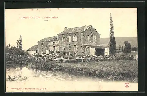 AK Salornay-sur-Guye, Scierie Lenfant, Sägewerk