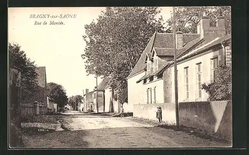 AK Bragny-sur-Saone, Rue de Montée, Strassenpartie