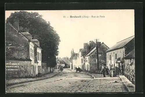 AK Breteuil, Rue de Paris, Strassenpartie