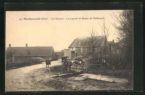 AK Montjavoult, Le Vouast, Le Lavoir et Route de Valécourt