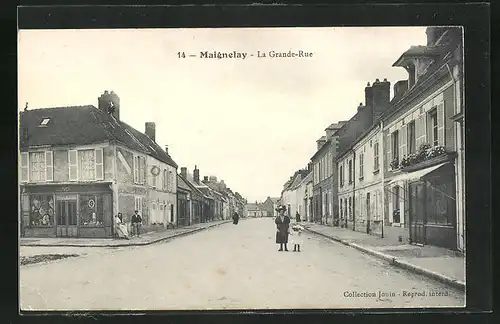 AK Maignelay, La Grande-Rue, Strassenpartie