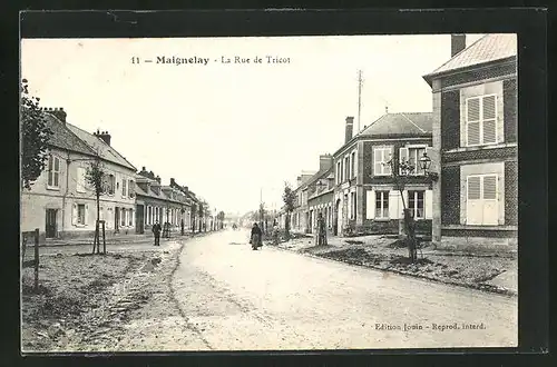 AK Maignelay, La Rue de Tricot, Strassenpartie