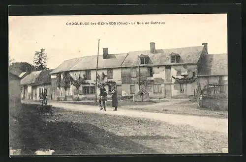 AK Choqueuse-les-Bénards, La Rue de Catheux, Strassenpartie