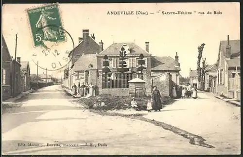 AK Andeville, Sainte-Hélène Rue du Bois, Strassenpartie
