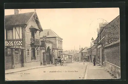 AK Auneuil, La Grande Rue, Strassenpartie